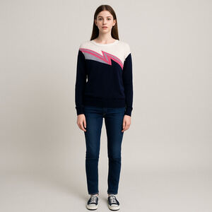 Sugarhill Brighton Sweater Navy White Size 12